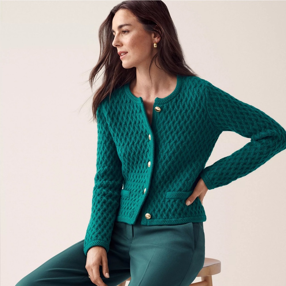 Basketweave Sweater Jacket Medium